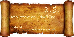 Krajcsovics Edvárd névjegykártya